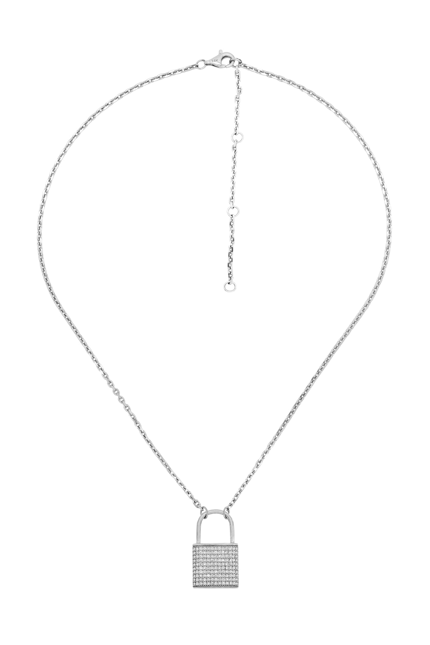 14k White Gold Diamond Reversible Locket Necklace