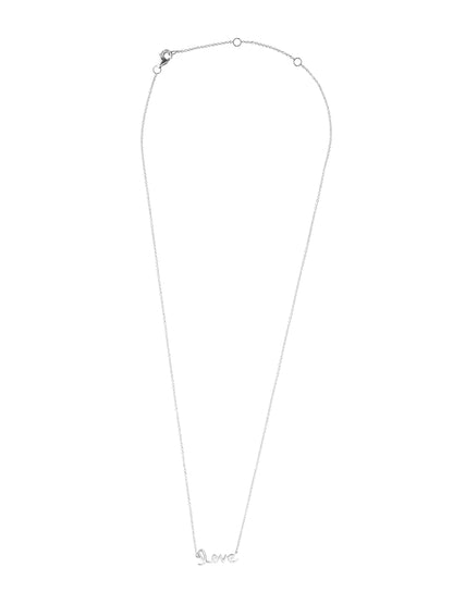14k White Gold Love Necklace