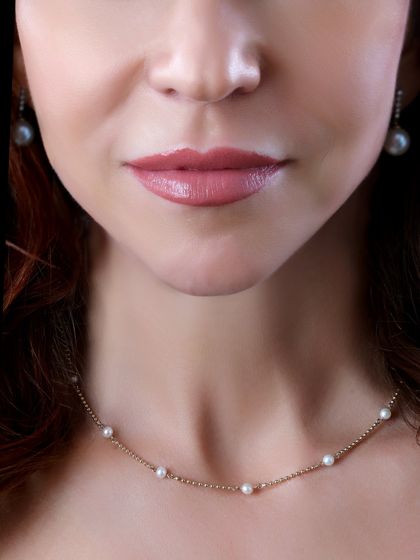 14k Yellow Gold Pearl Beaded Necklace