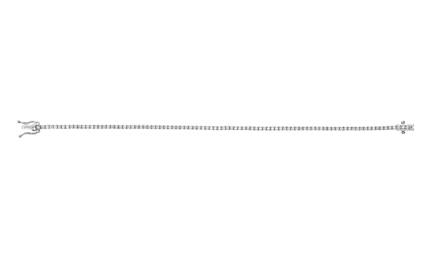 14k Small White Gold Diamond Tennis Bracelet