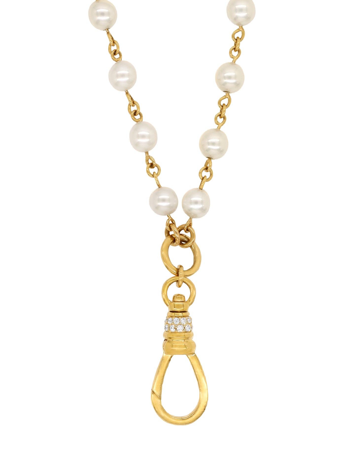 14k Yellow Gold Pearl Wrap Charm Necklace