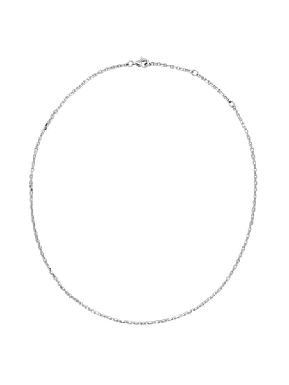 14k White Gold Diamond Cut Chain