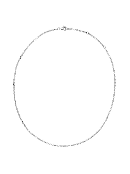14k White Gold Diamond Cut Chain