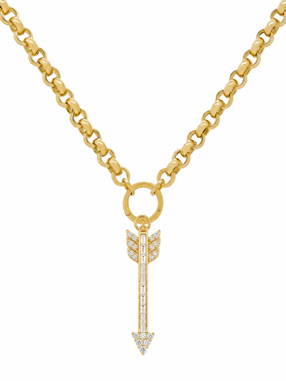 14k Yellow Gold Rolo Charm Chain Necklace