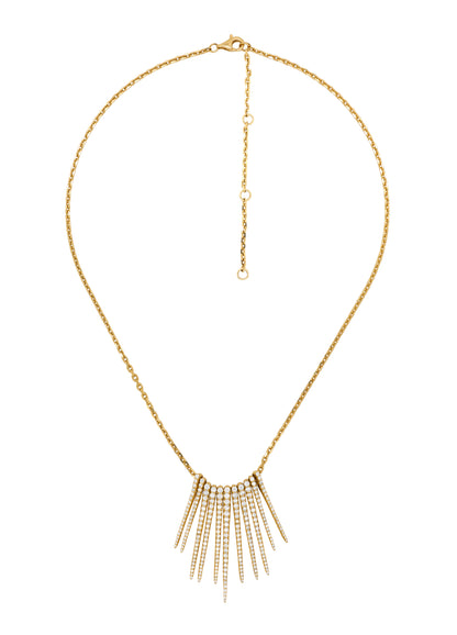 14k Yellow Gold Diamond Reversible Icicle Necklace