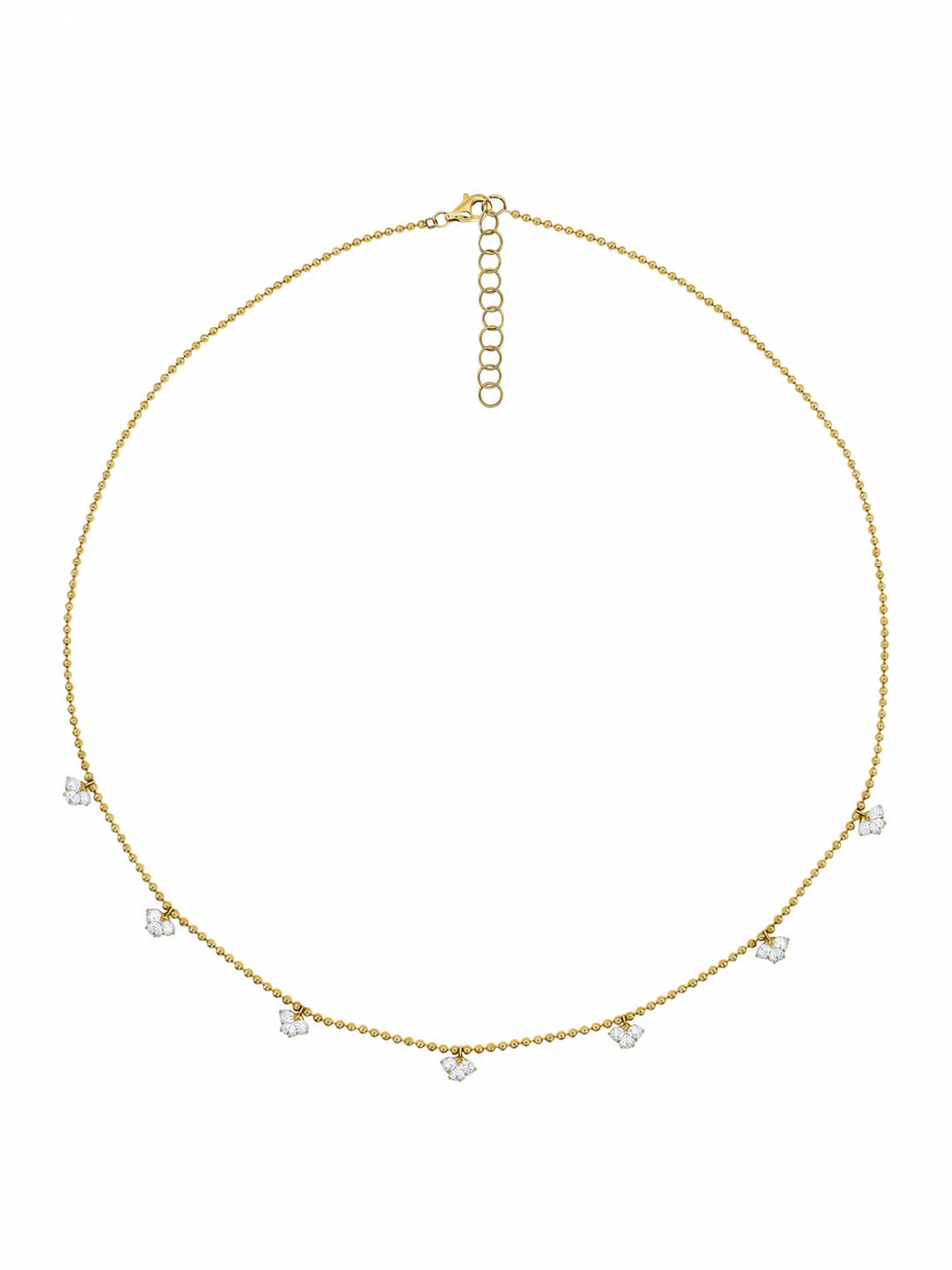 14k Yellow Gold Lab Diamond Flower Drop Necklace