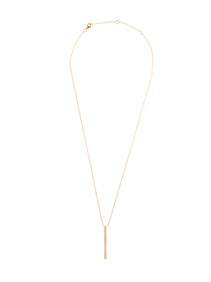 14k Yellow Gold Diamond Double Bar Necklace