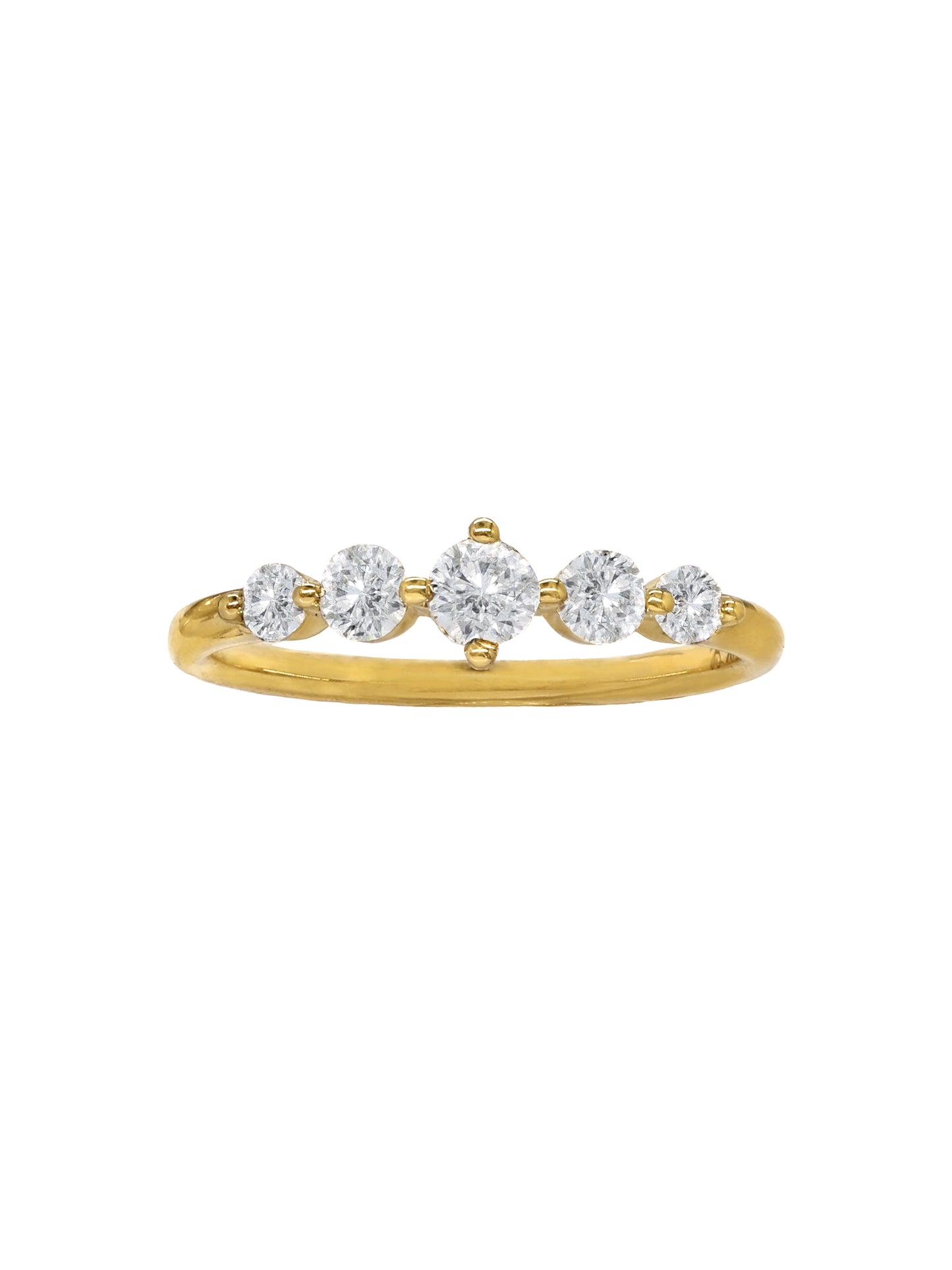 14k Yellow Gold Lab Diamond 5 Row Band Ring