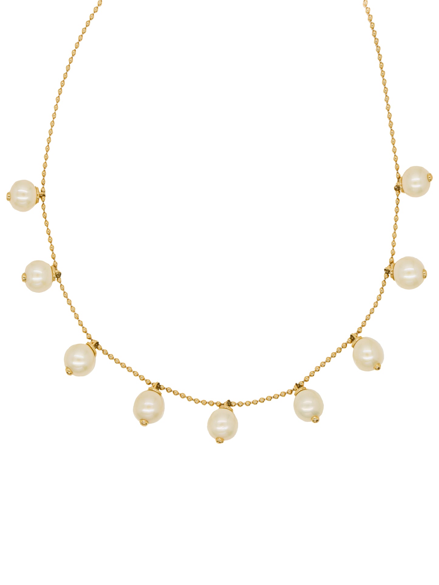 14k Yellow Gold Pearl Drop Necklace