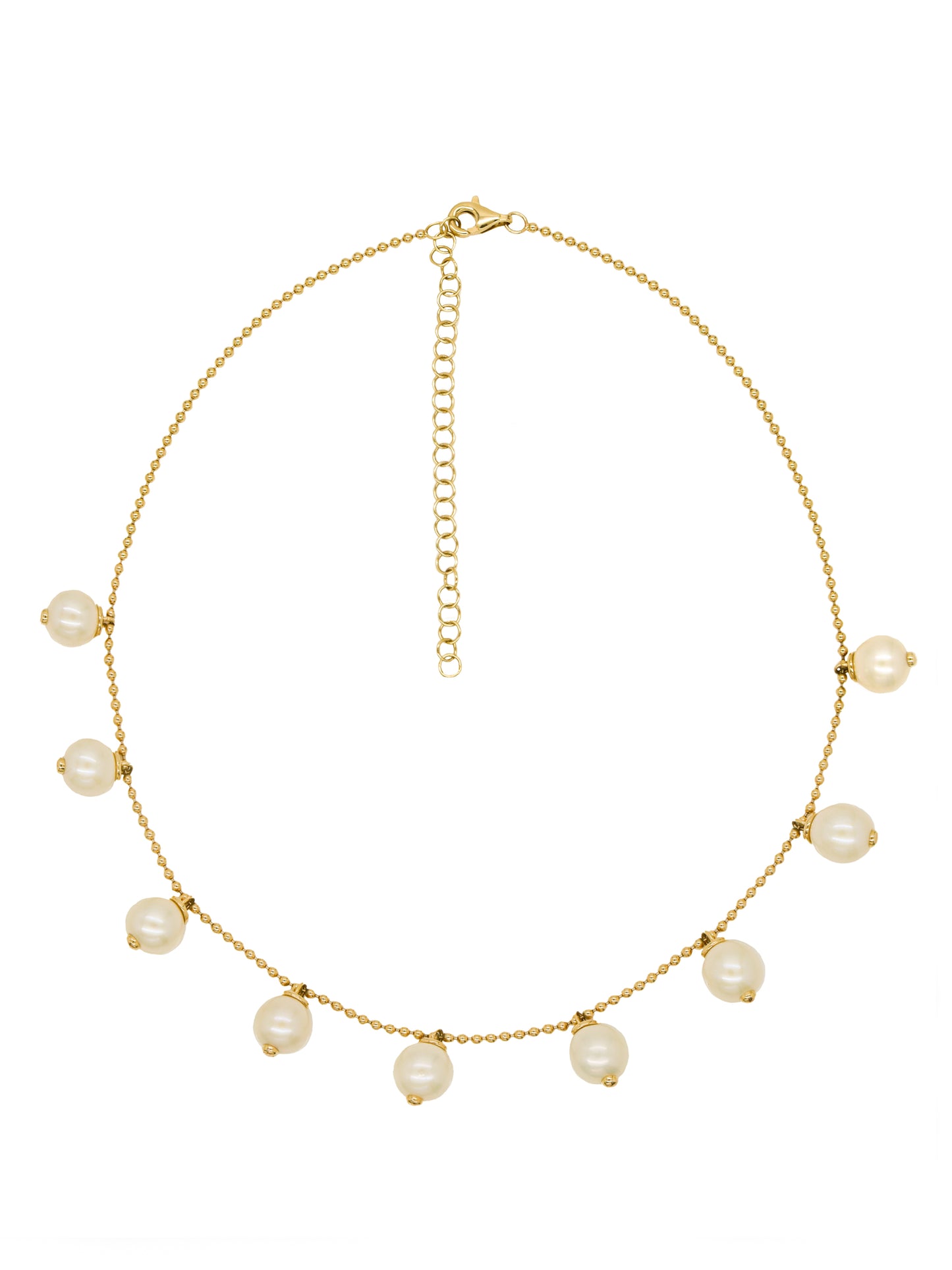 14k Yellow Gold Pearl Drop Necklace