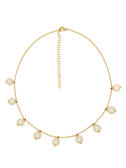 14k Yellow Gold Pearl Drop Necklace