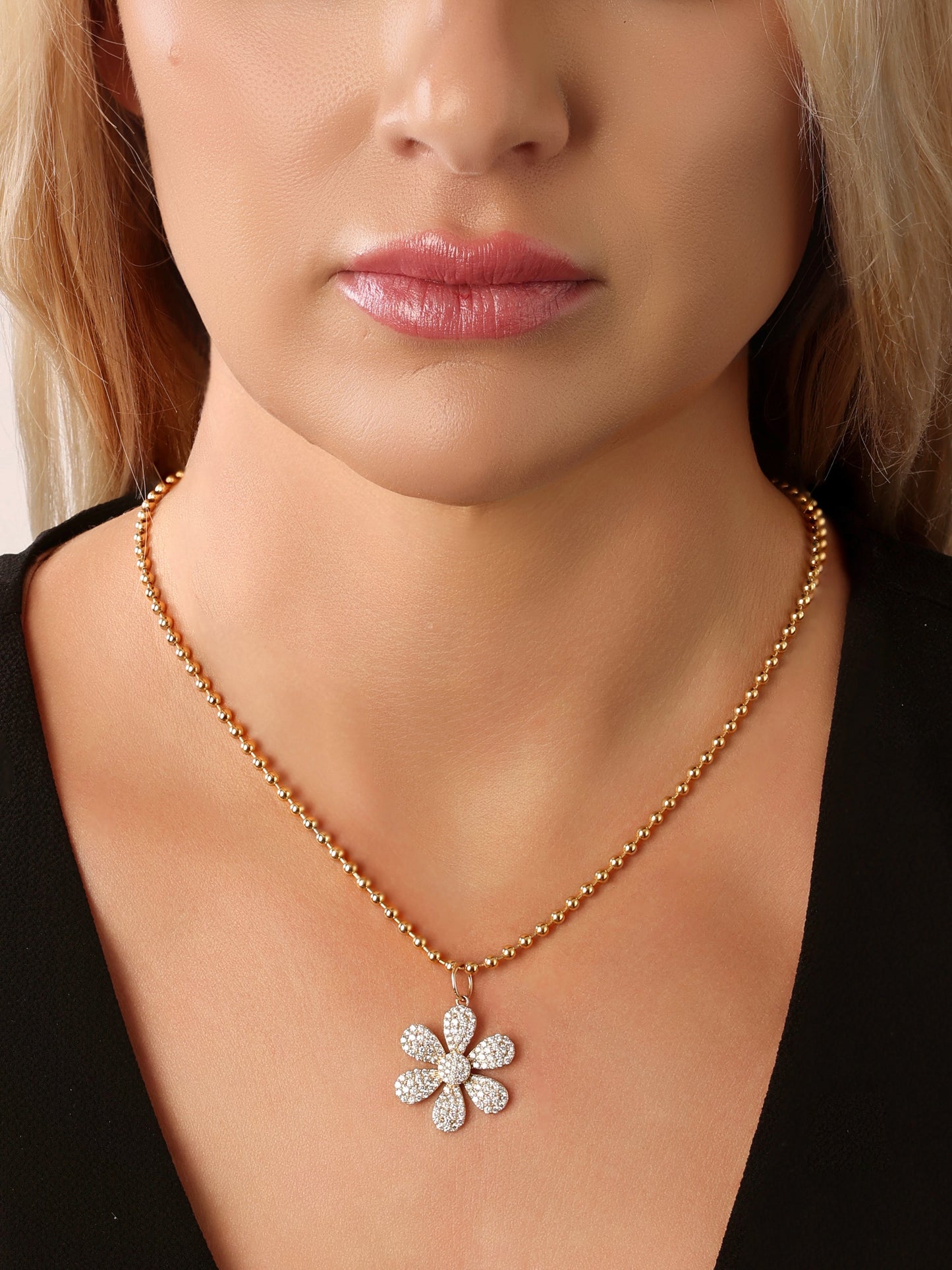 14k Yellow Gold Ball Chain Necklace