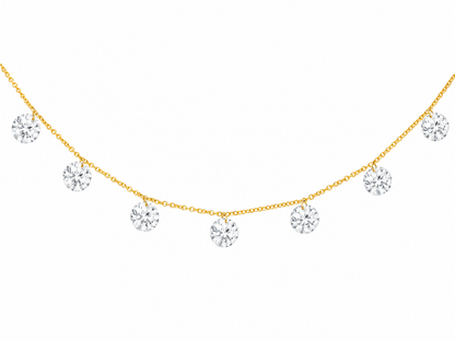 14k Yellow Gold Large Drill Diamond Necklace