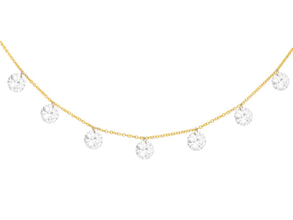 14k Yellow Gold Large Drill Diamond Necklace
