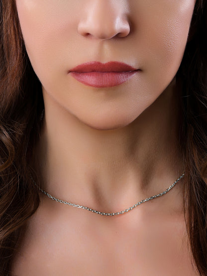 14k White Gold Diamond Cut Chain
