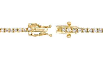 14k Small Yellow Gold Diamond Tennis Bracelet