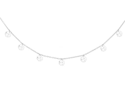 14k White Gold Medium Drill Diamond Necklace