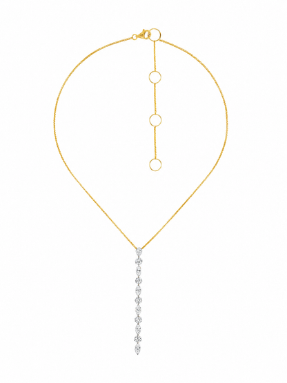 14k Yellow Gold Drill Lab Diamond Lariat Necklace