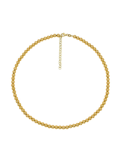 14k Yellow Gold Large Beaded Chain Necklace