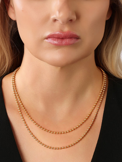 14k Yellow Gold Ball Chain Necklace