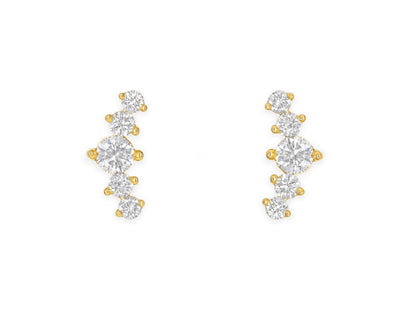14k Yellow Gold Diamond Crawler Earrings