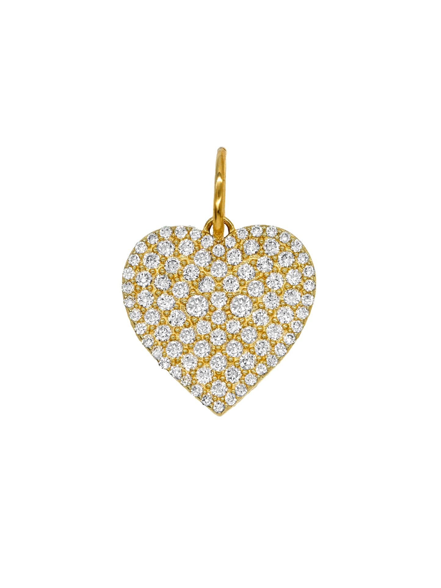 14k Yellow Gold Diamond Heart Charm