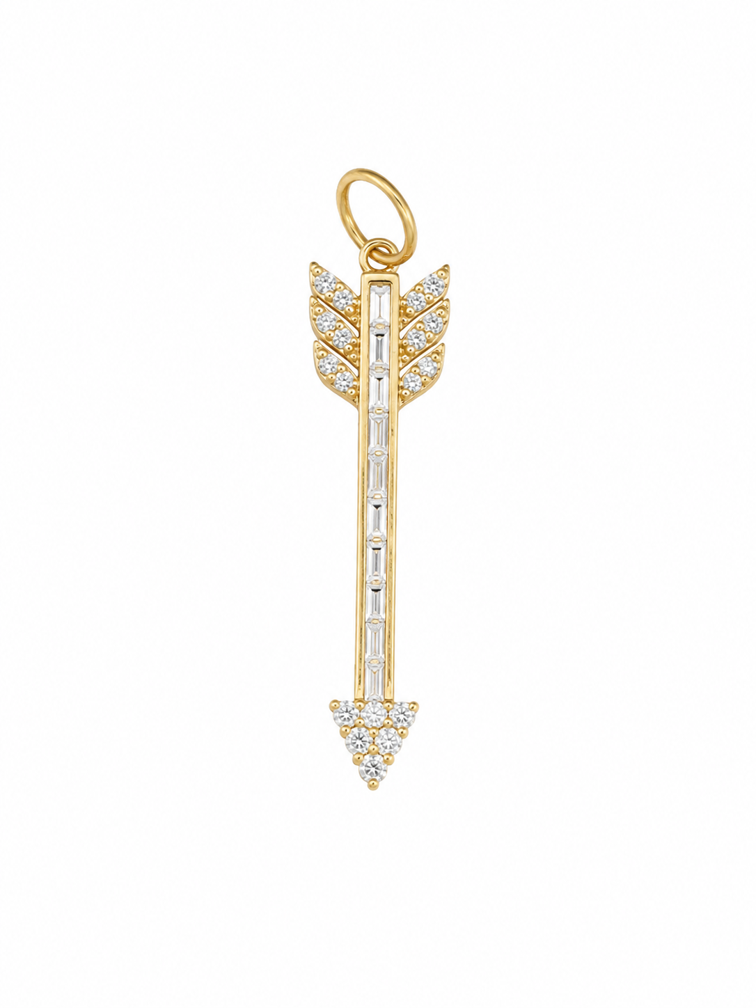 14k Yellow Gold Lab Diamond Large Arrow Charm