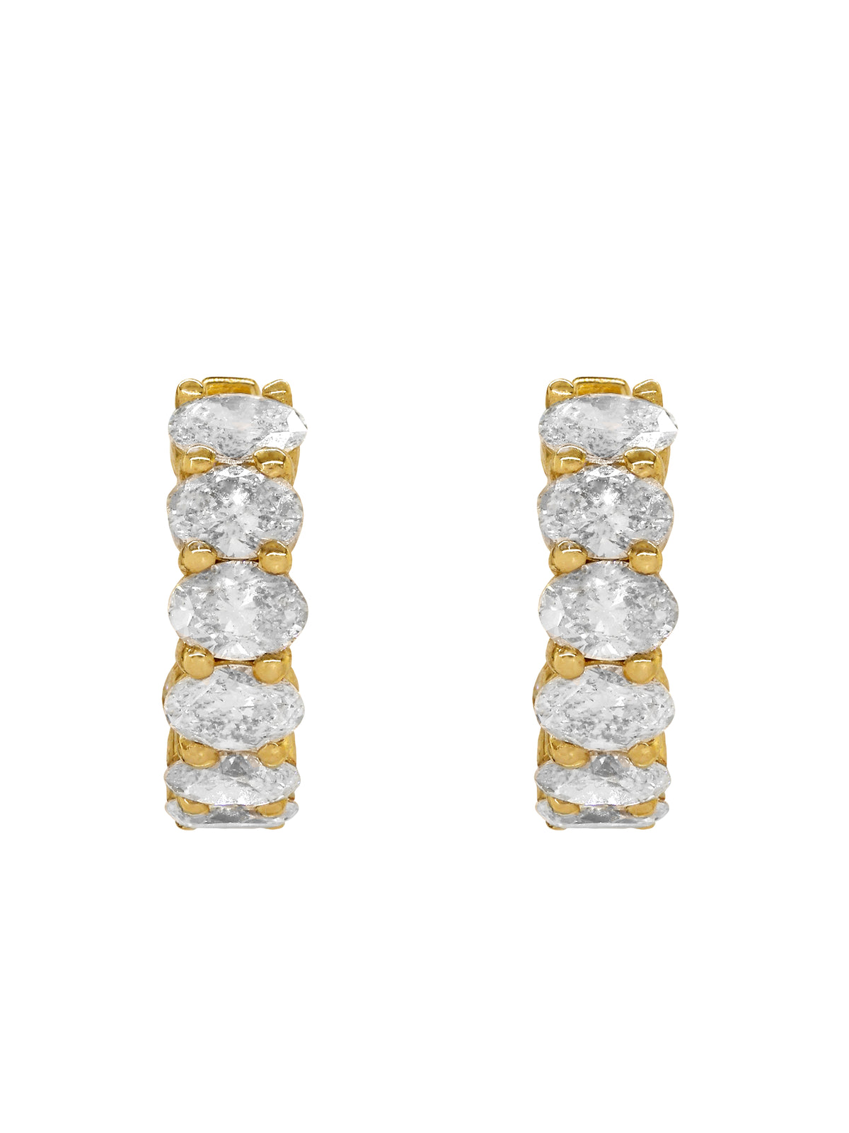 14k Yellow Gold Lab Diamond Hoop Earrings