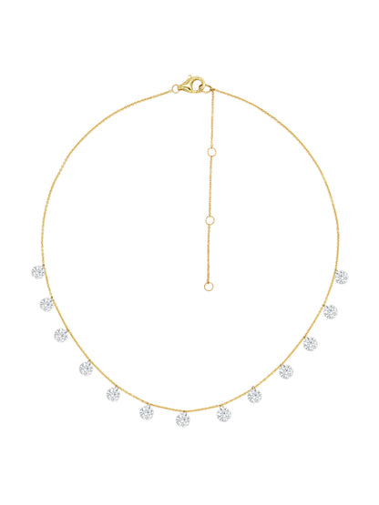 14k Yellow Gold Large Drill Diamond Necklace