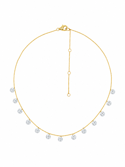 14k Yellow Gold Large Drill Diamond Necklace