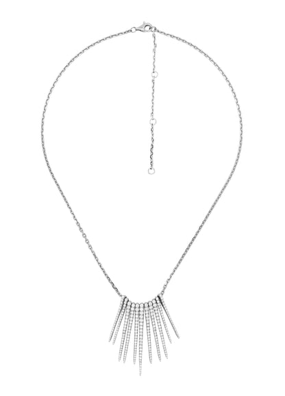 14k White Gold Diamond Reversible Icicle Necklace