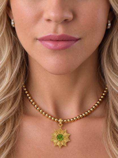 14k Yellow Gold Peridot/Diamond Star Lobster Clasp Charm