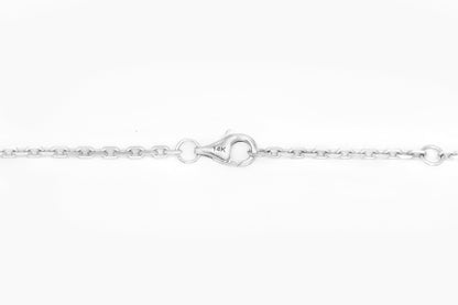 14k White Gold Diamond Heart Necklace