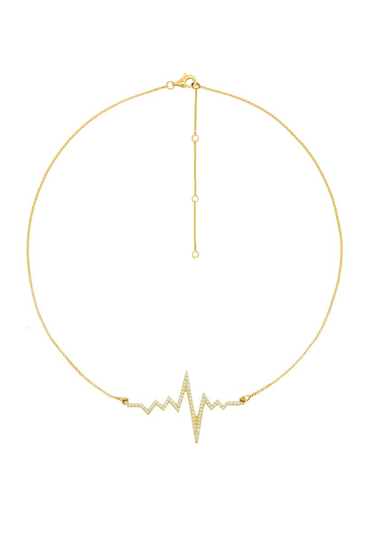 14k Yellow Gold Diamond Lifeline Necklace