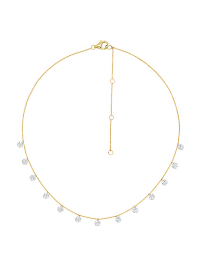 14k Yellow Gold Medium Drill Diamond Necklace