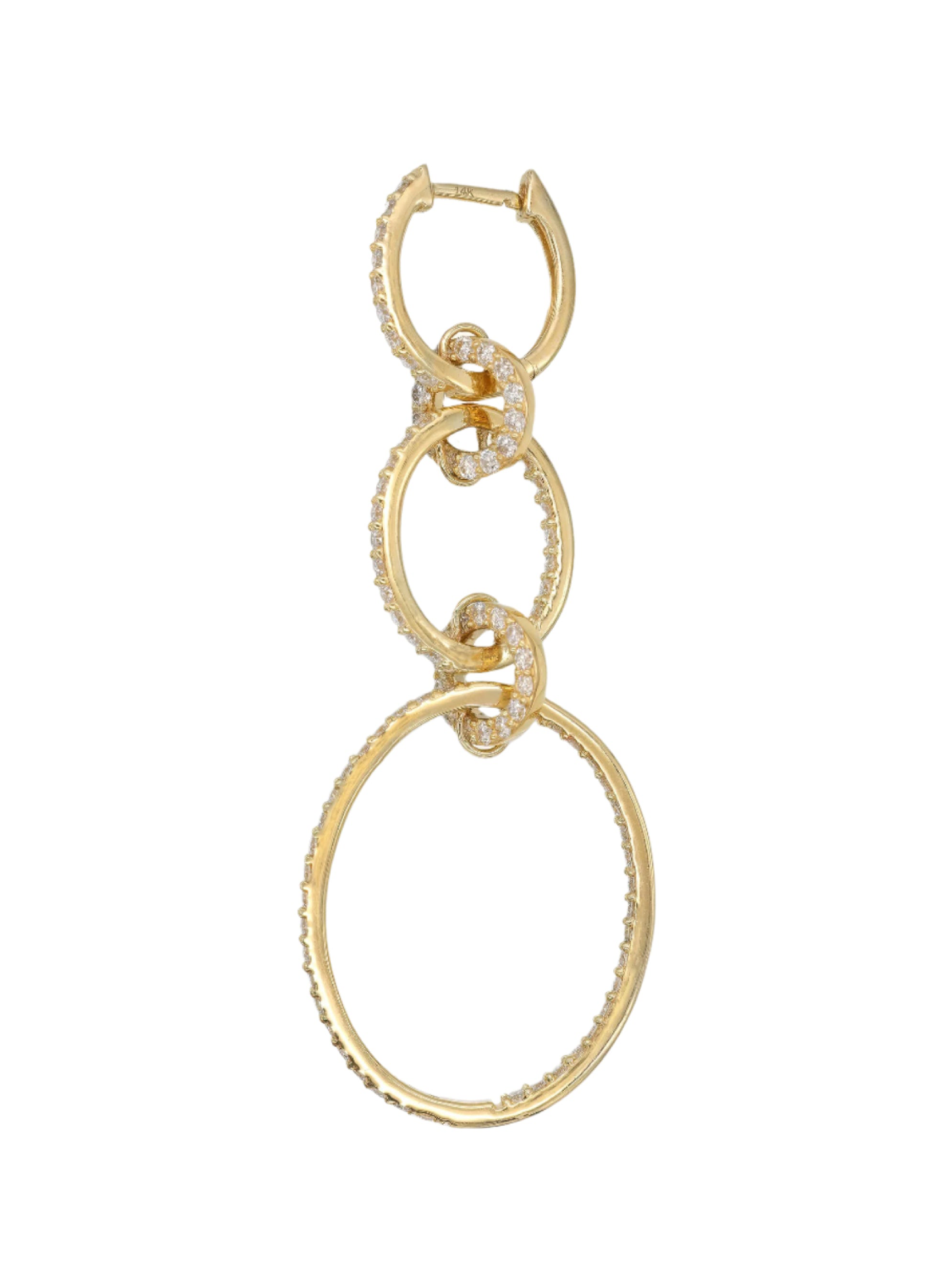 14k Yellow Gold Diamond Multi Drop Earrings