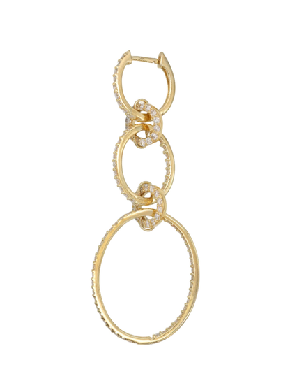 14k Yellow Gold Diamond Multi Drop Earrings