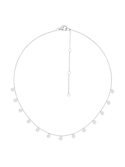 14k White Gold Medium Drill Diamond Necklace