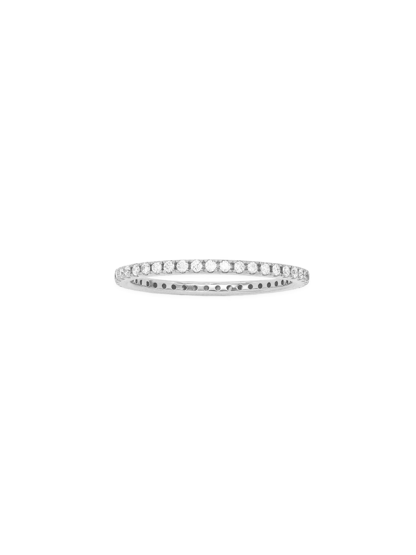 14k White Gold Diamond Stackable Band Ring
