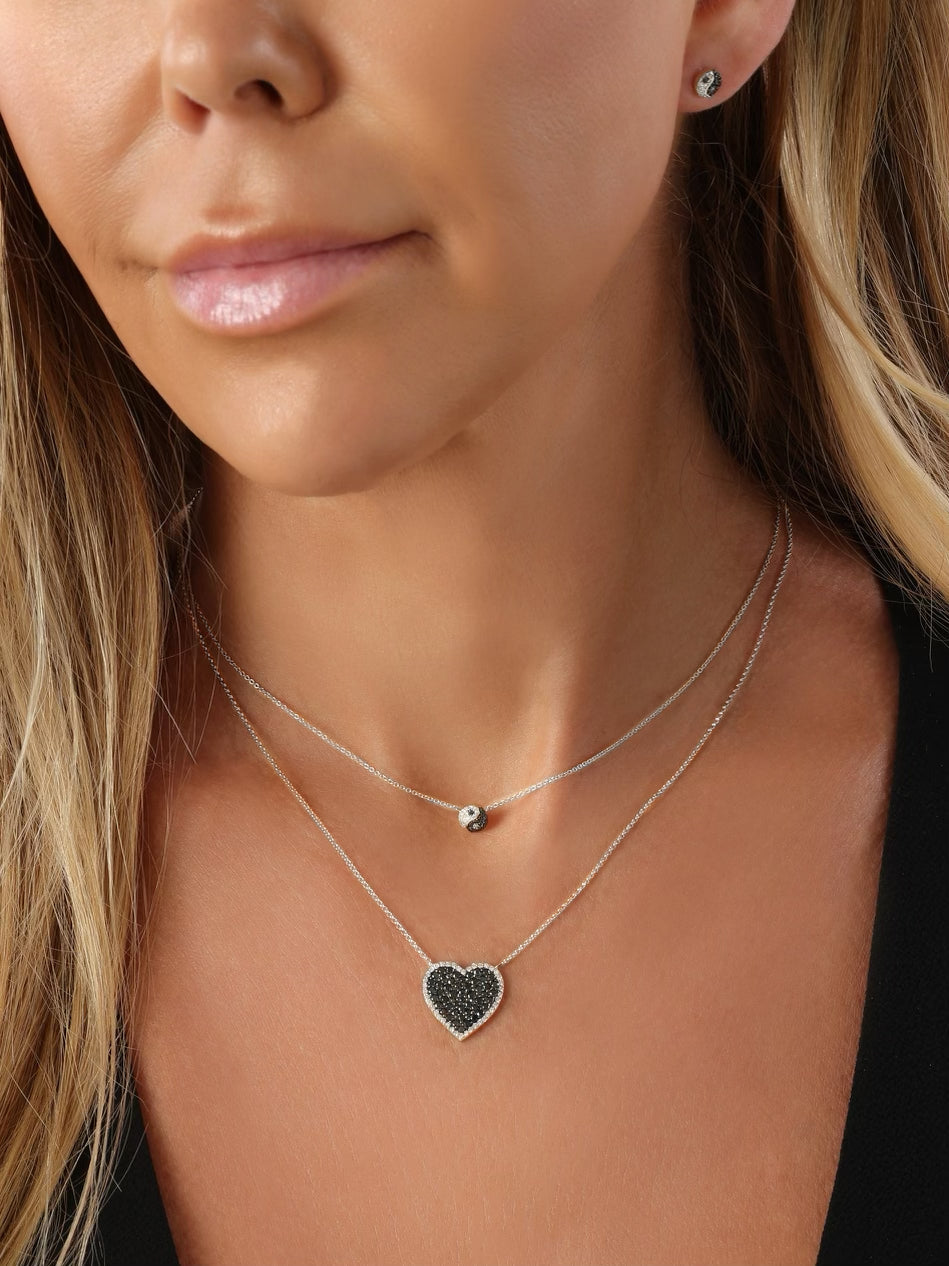 14k White Gold Yin/Yang Necklace