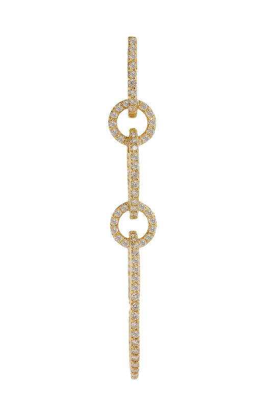 14k Yellow Gold Diamond Multi Drop Earrings