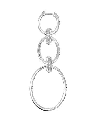 14k White Gold Diamond Multi Drop Earrings