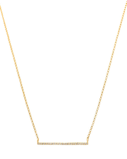14k Yellow Gold Diamond Bar Necklace