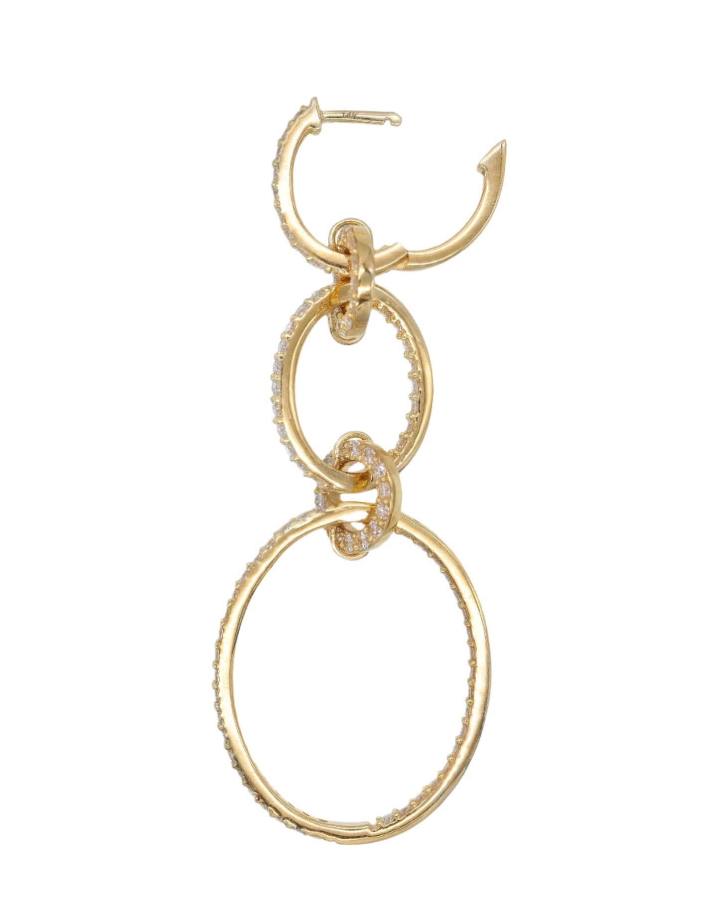 14k Yellow Gold Diamond Multi Drop Earrings