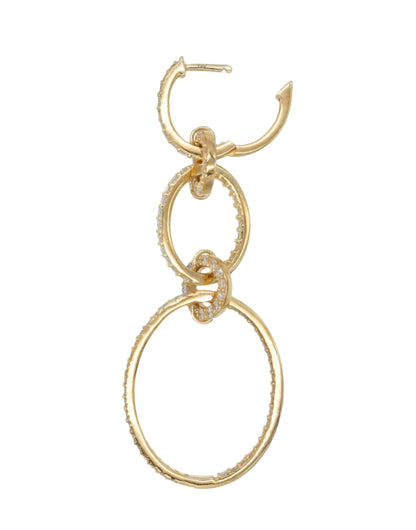 14k Yellow Gold Diamond Multi Drop Earrings