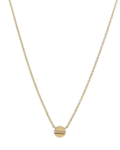 14k Yellow Gold Diamond Screw Necklace
