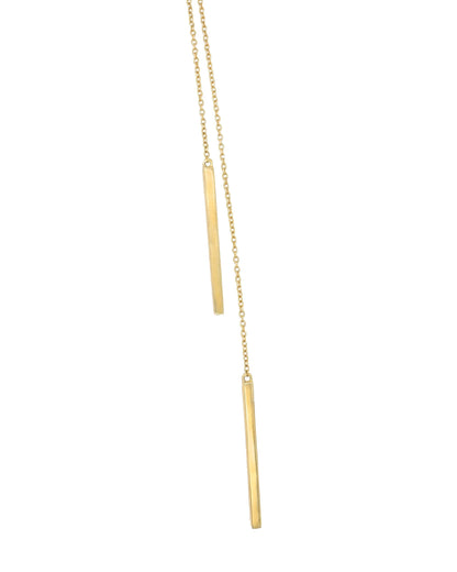 14k Yellow Gold Diamond Adjustable Lariat Necklace