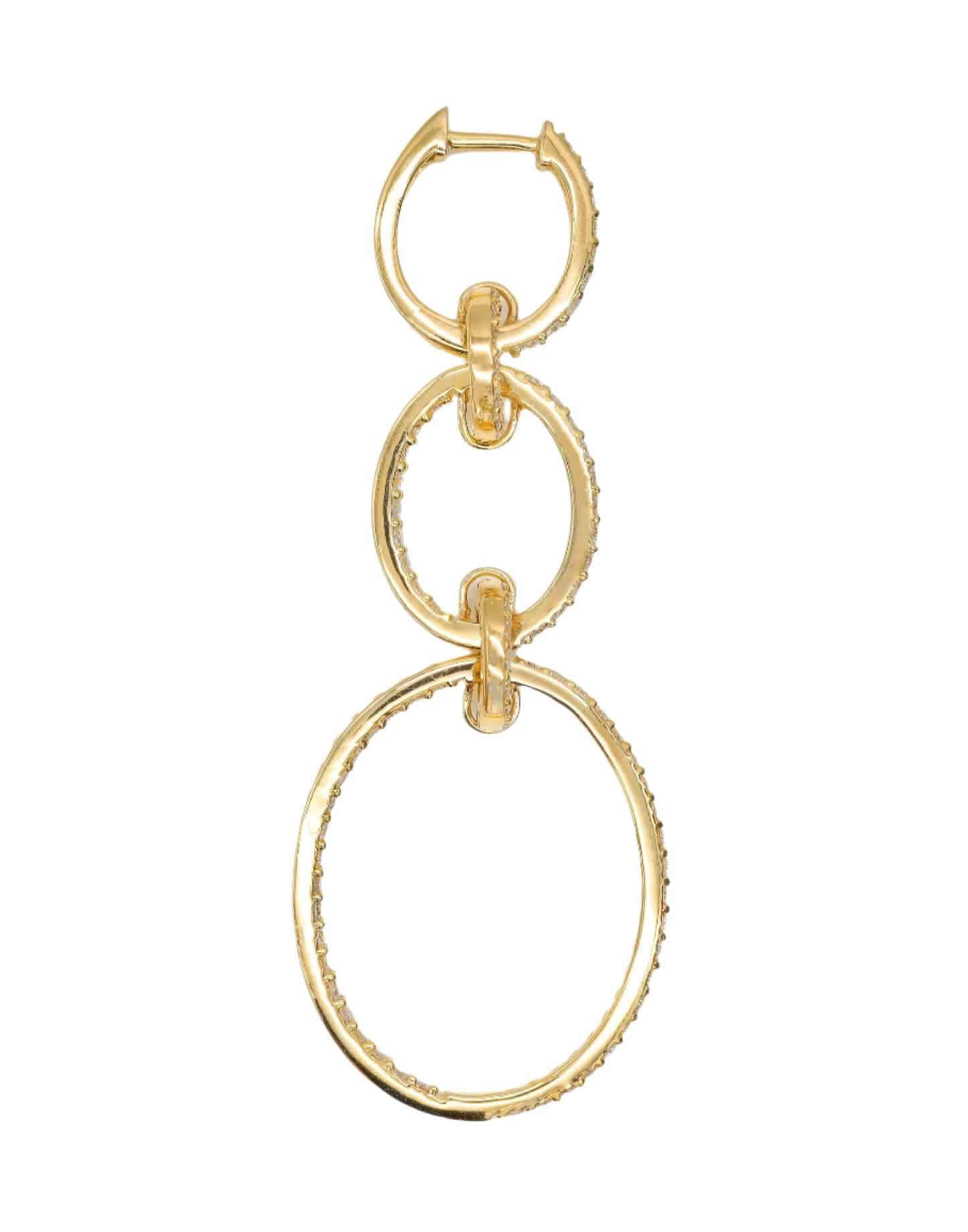 14k Yellow Gold Diamond Multi Drop Earrings
